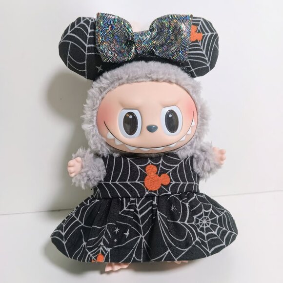 Custom Disney Mickey Mouse Spider Web Dress and Ears Made to fit Labubu - Picture 4 of 6